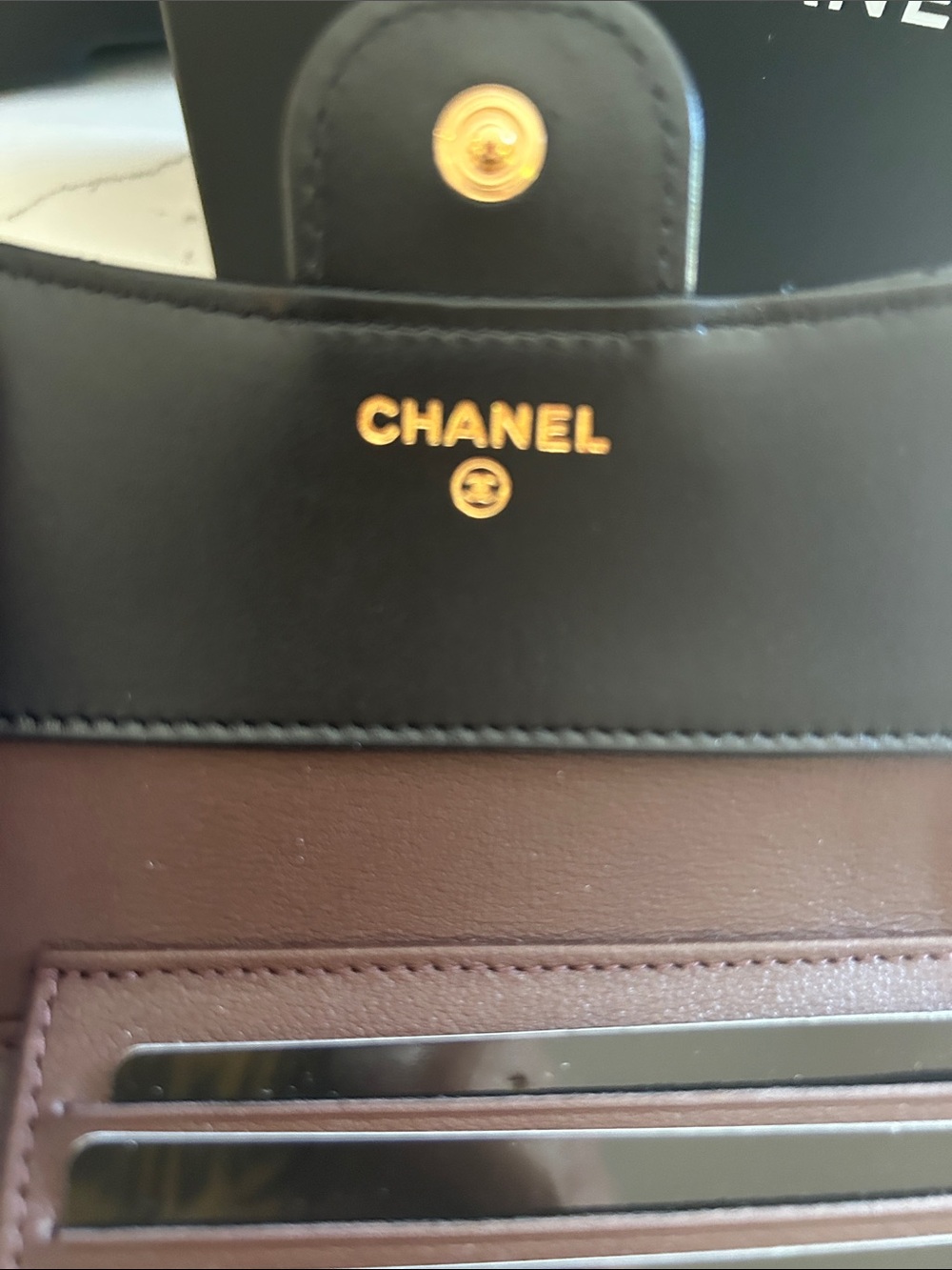 CHANEL Petite Maroquinerie Black Quilted Leather Mini Wallet with Gold CC NWOT! - Picture 7 of 16